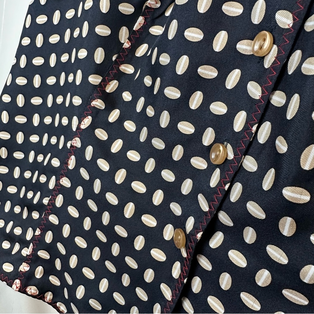 VTG Vintage Carlisle 100% Silk Secretary Bow Button Up Sleeveless Top Size 4 - Picture 6 of 8